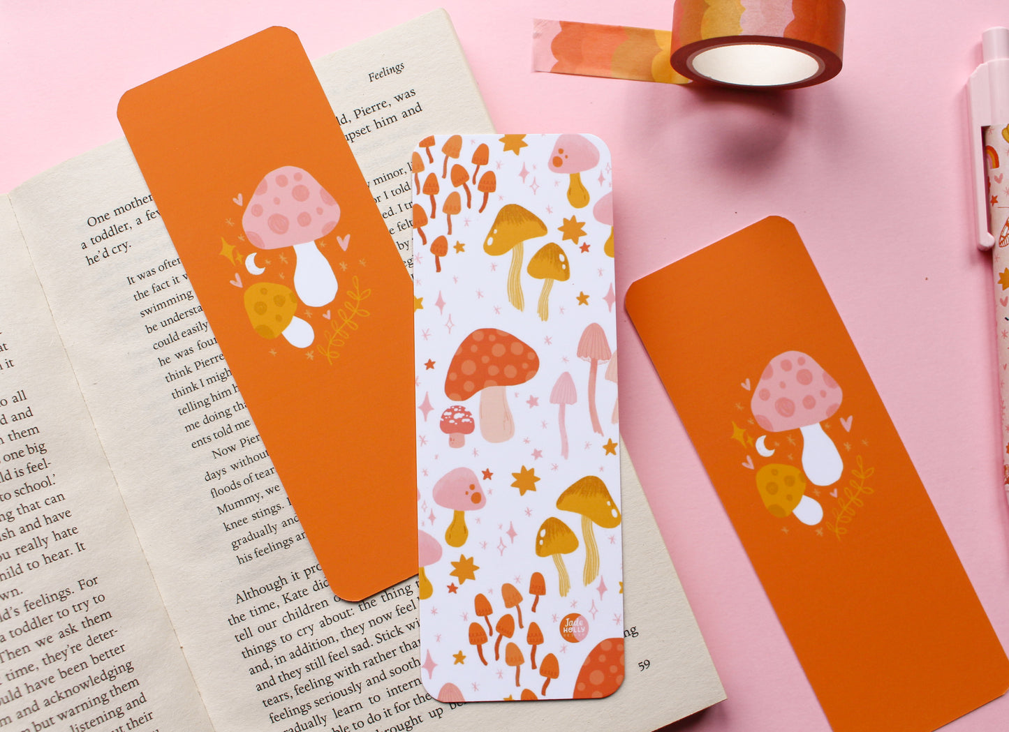 Orange Mushroom Bookmark