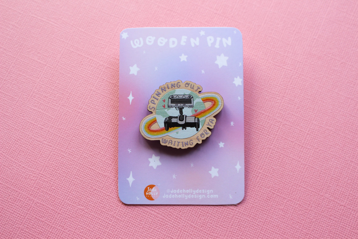 Wooden Stomper Pin Badge