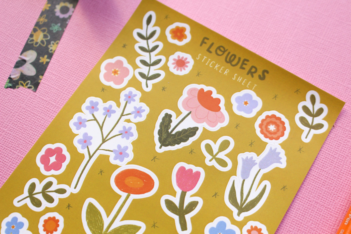 Flower Matte Vinyl Sticker Sheet
