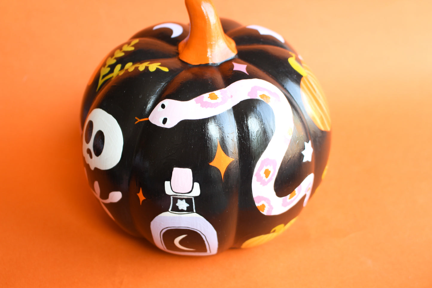 Large Halloween Black Ceramic Pumpkin