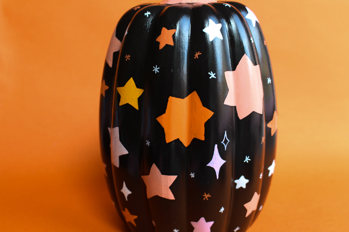 Tall Moon & Stars Ceramic Pumpkin