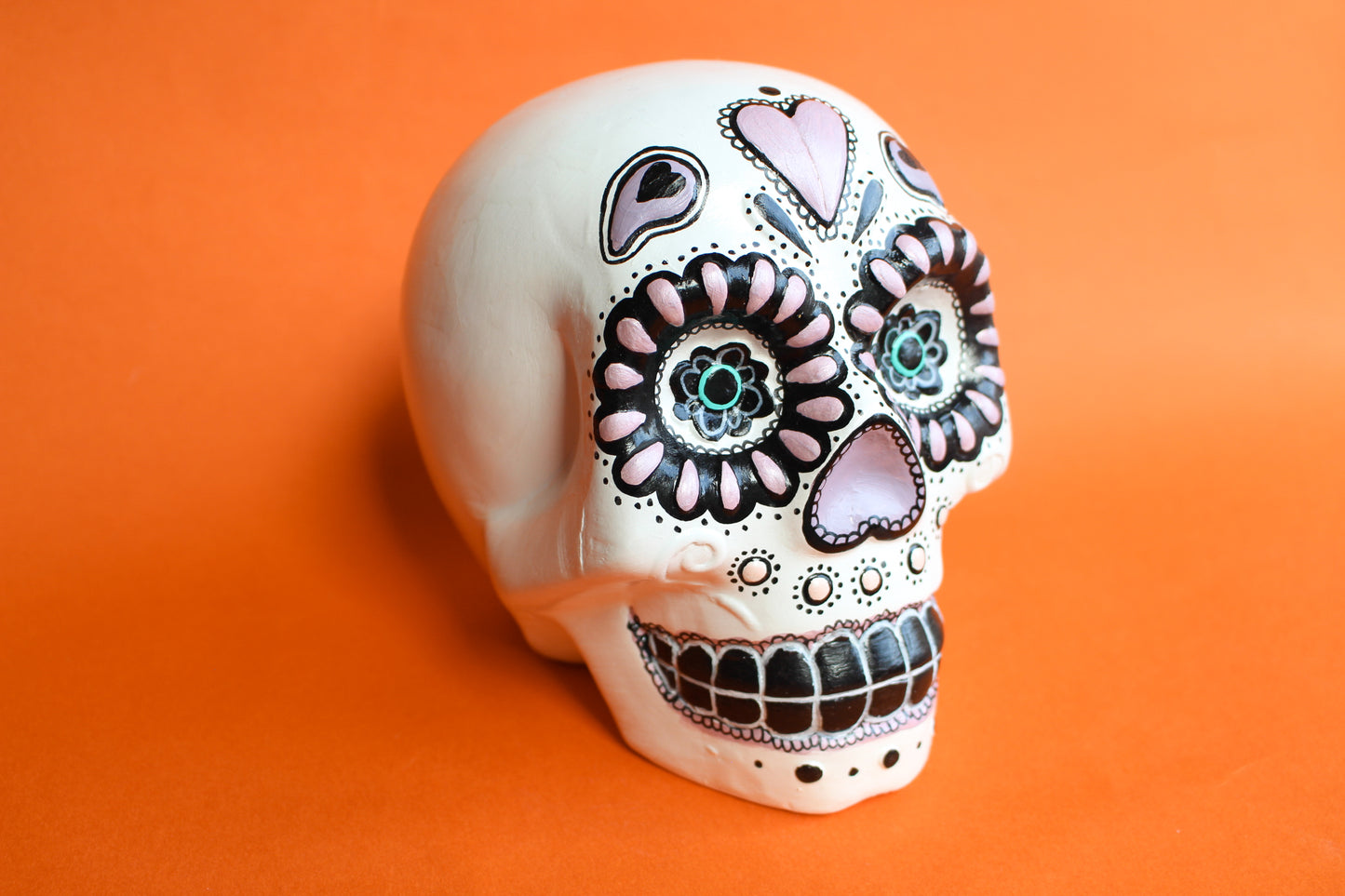 Hand Painted Ceramic Skull