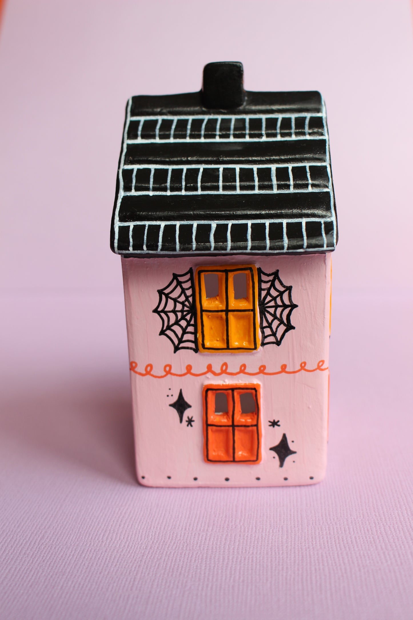 Ceramic Tealight House - Pink Ghost