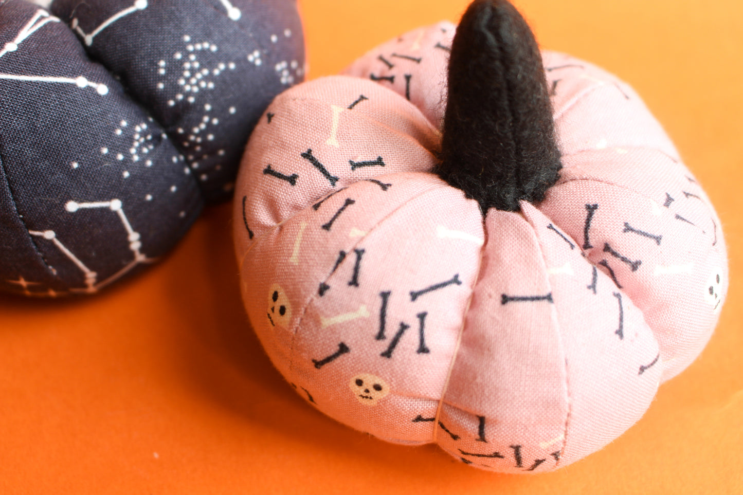Handmade Fabric Pumpkin Set of 2 - Constellations & Skulls