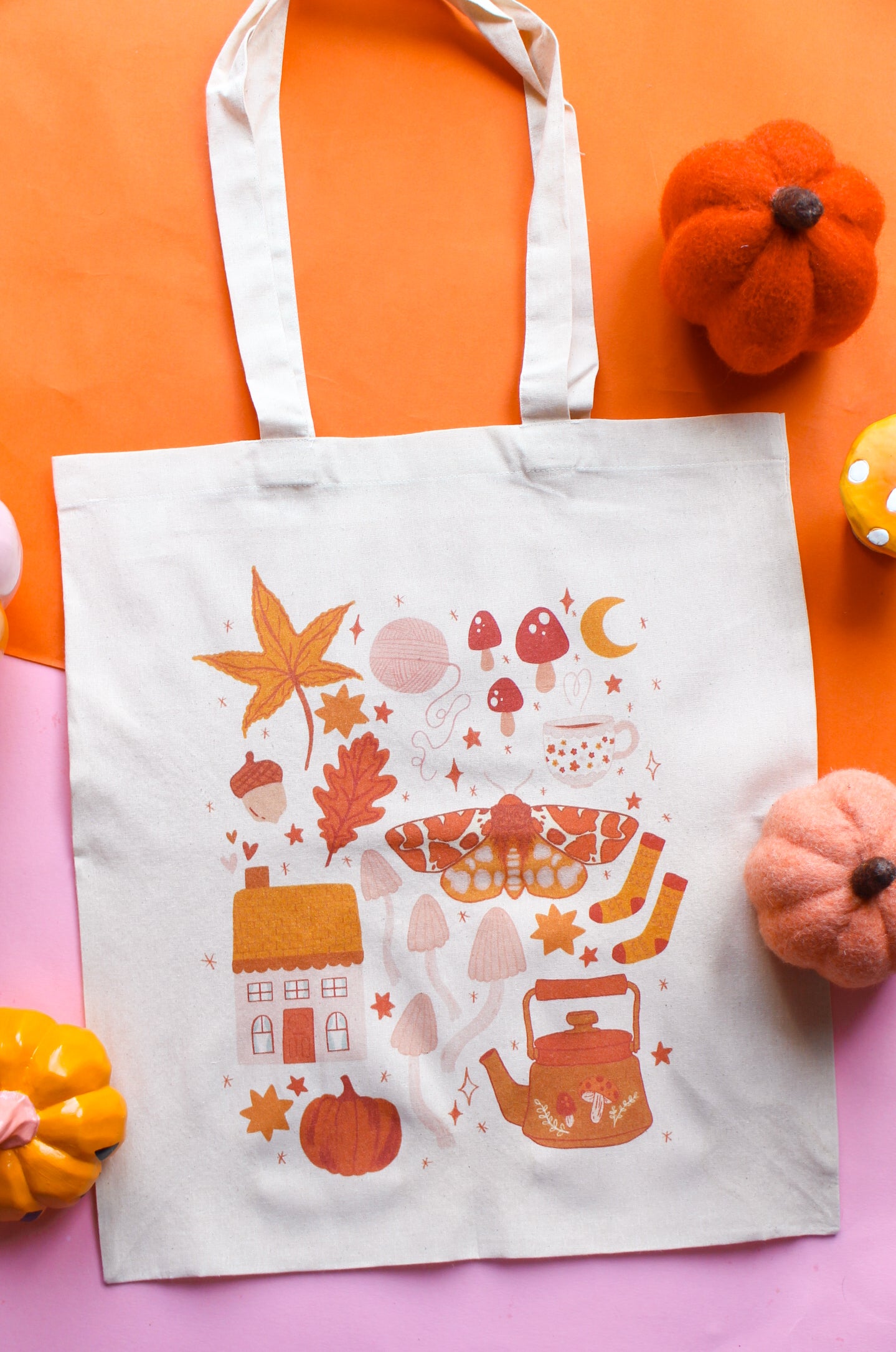 Autumn Things Cotton Tote Bag