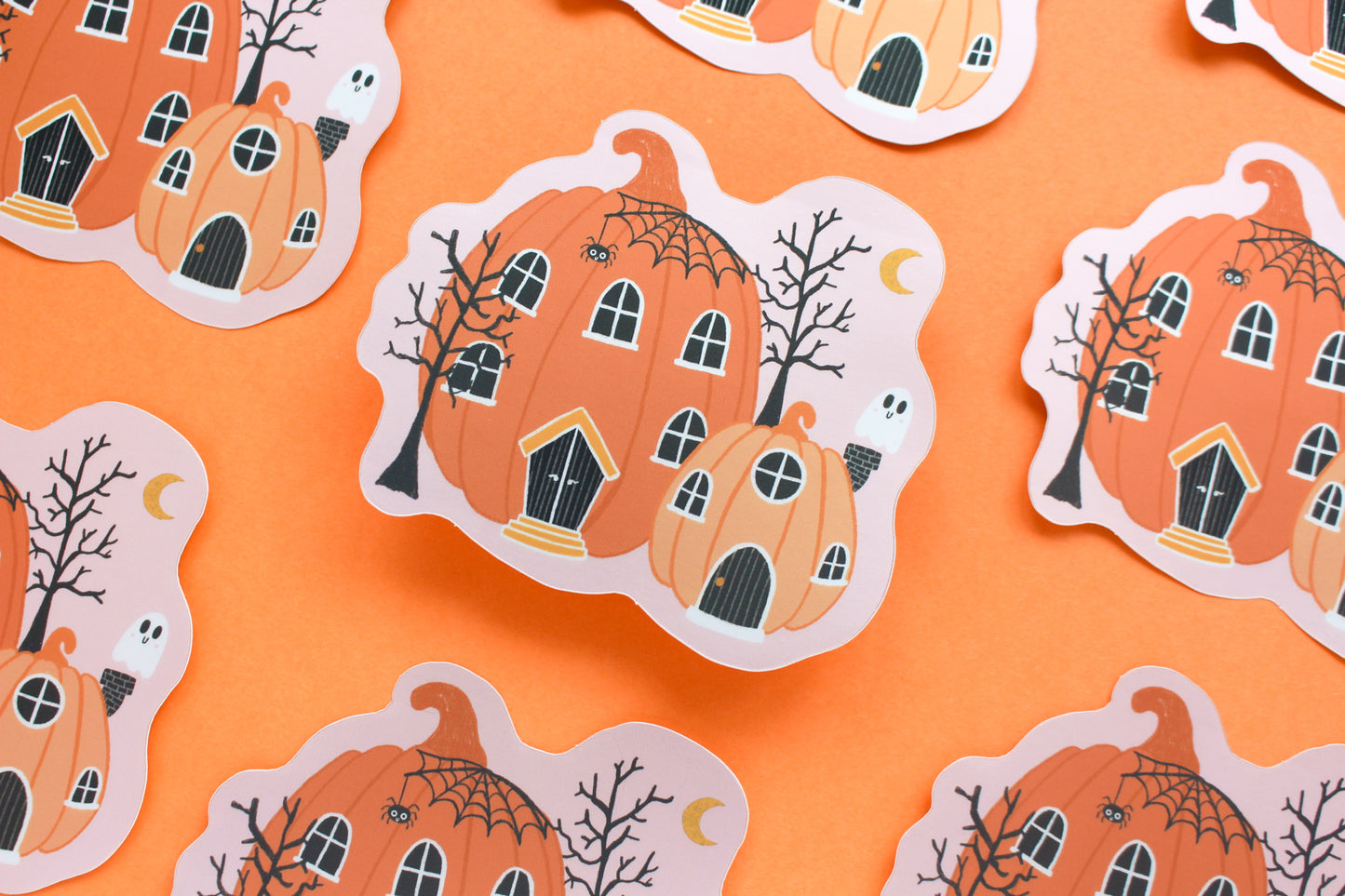 Pumpkin House Sticker - Matte Mirror Vinyl