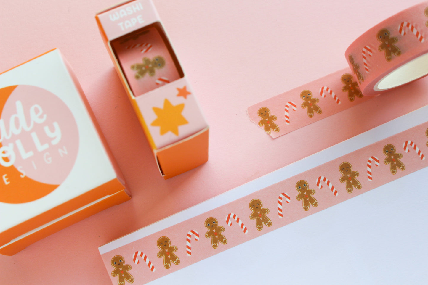 Christmas Gingerbread Pink Washi Tape | Festive, Xmas Wrapping,