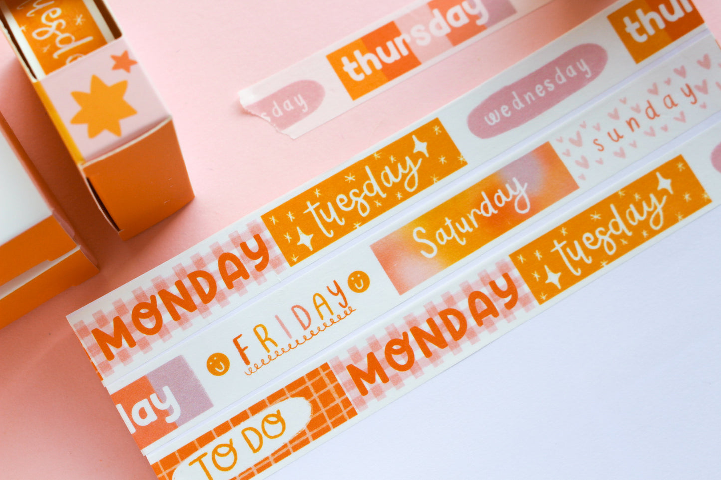 Days of the Week Washi Tape | Colourful, Planner Washi Tape, Bullet Journal Tape,