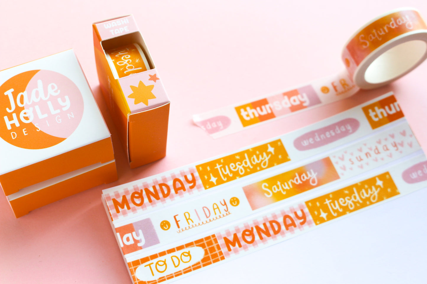 Days of the Week Washi Tape | Colourful, Planner Washi Tape, Bullet Journal Tape,