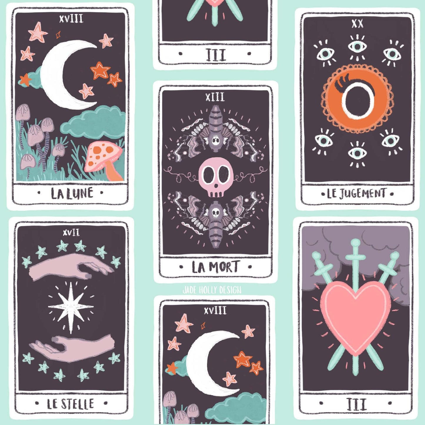 Tarot Card Art Print - Illustrated Art Prints  - Wall Decor - Modern Decor- Halloween -