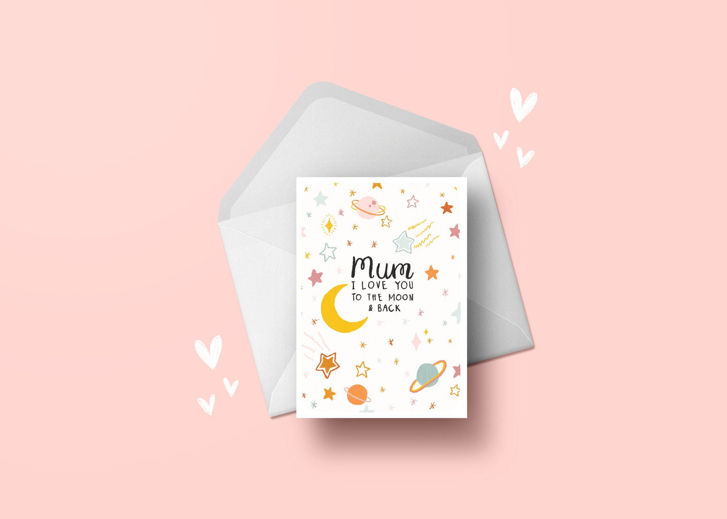 mum I love you to the moon and back - A6 Card