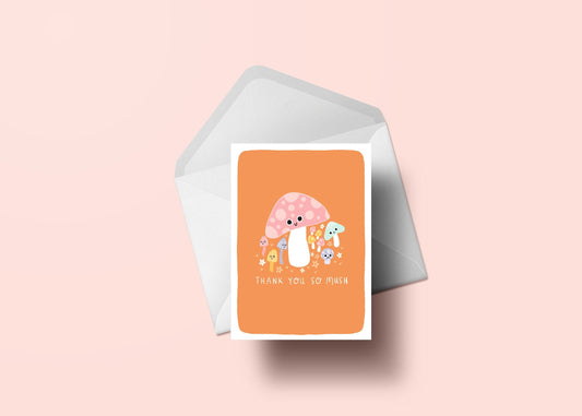 Thank you so mush Card - Mushroom Toadstool