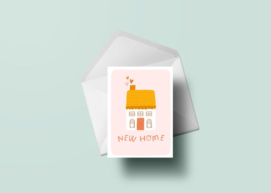 New Home Card - Pink - Housewarming, moving house